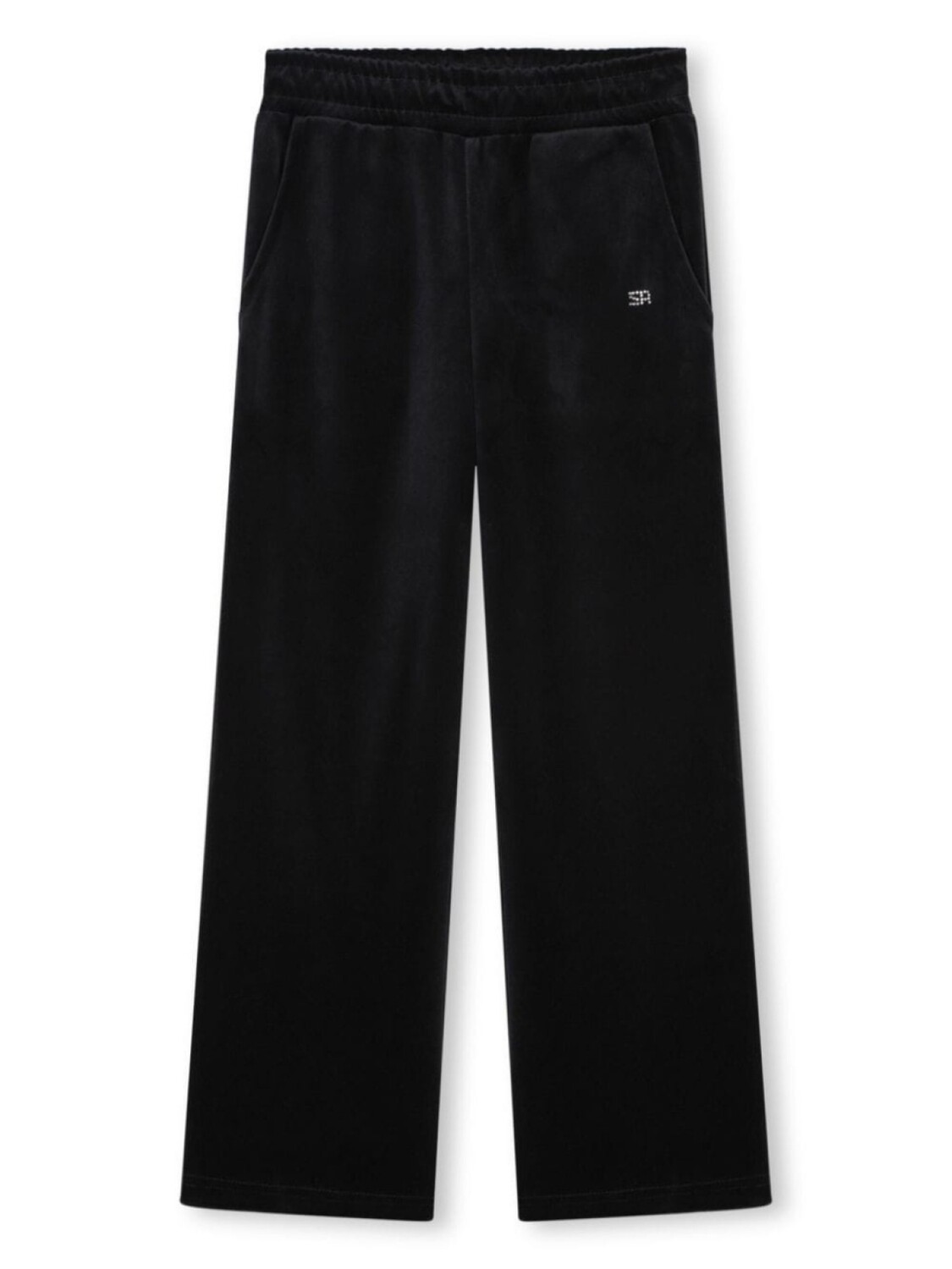 

SONIA RYKIEL ENFANT бархатные спортивные брюки с логотипом из страз, черный
