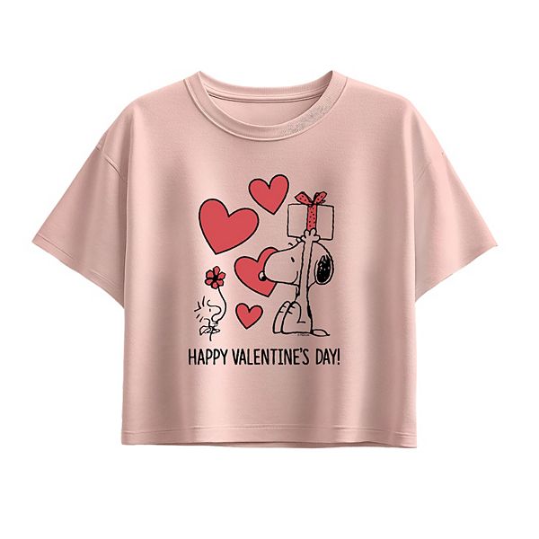 

Футболка с принтом Peanuts Snoopy & Woodstock Happy Valentine's Day для девочек 7-16 Licensed Character, Light Pink