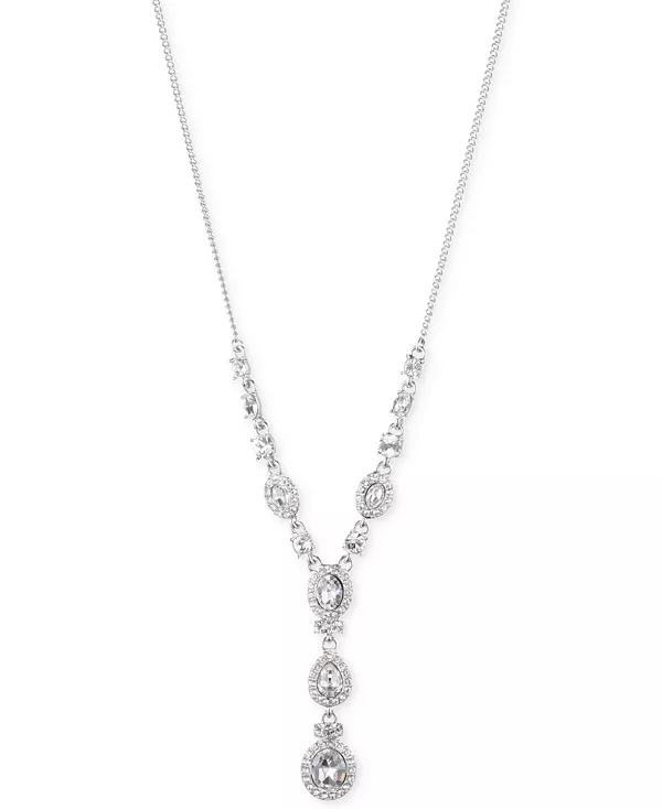 

Ожерелье с Y-образным вырезом из многокристаллического паве Givenchy, silver