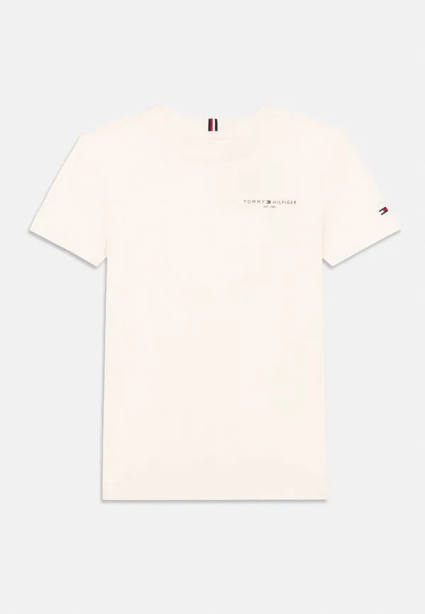Футболка с логотипом, круглый вырез, базовая футболка Tommy Hilfiger, Ancient White — фото 3