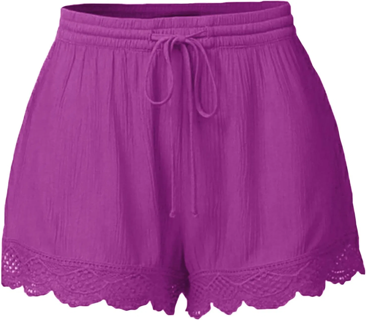 Шорты спортивные женские Plus Size, завышенная талия, завязки, розовый