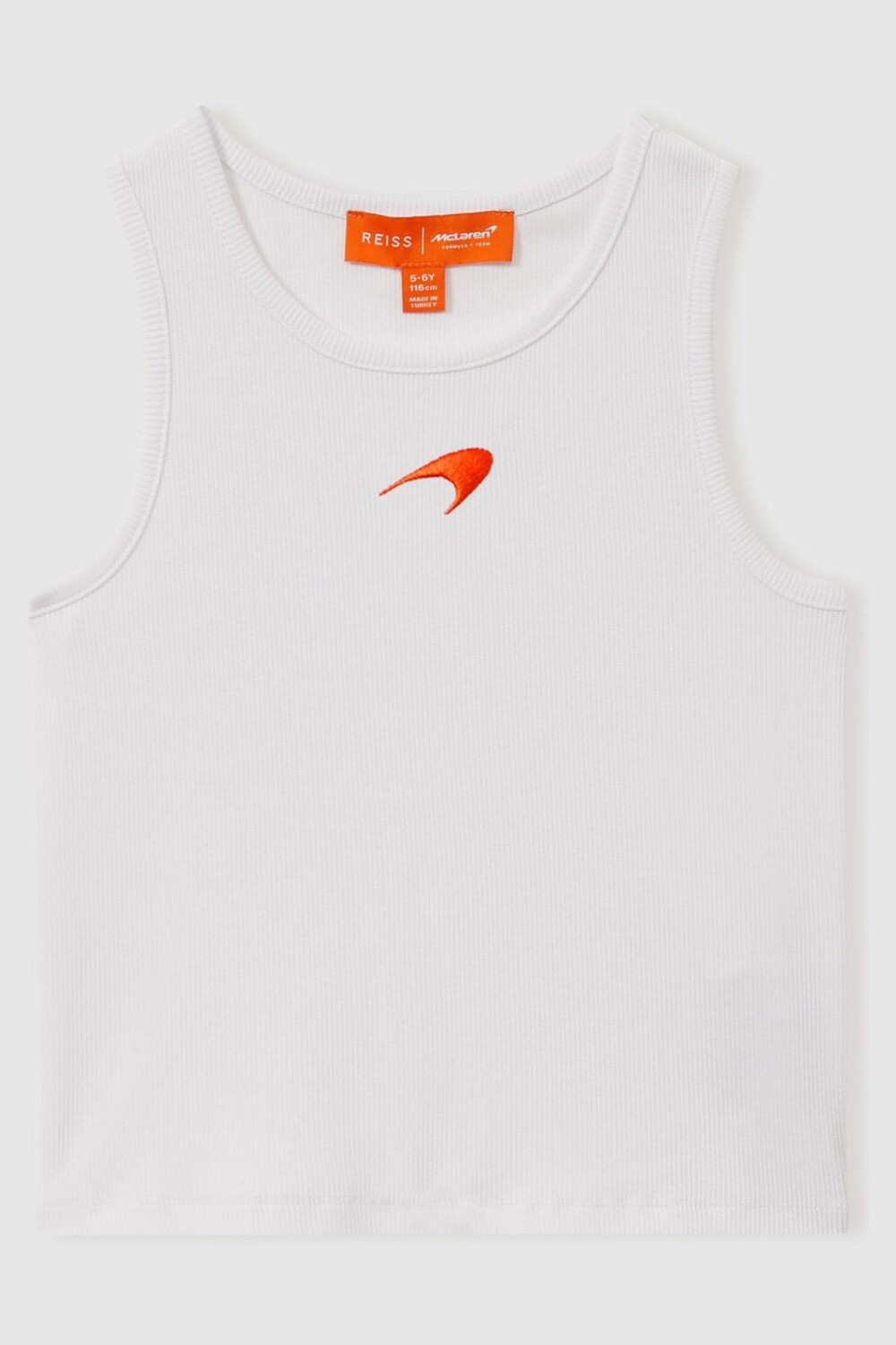 

X mclaren f1 team mclaren f1 ребристый хлопковый вышитый жилет Reiss, белый