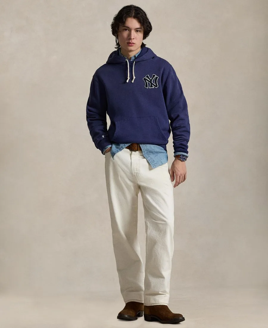 Мужская флисовая толстовка с логотипом Yankees Polo Ralph Lauren, темно-cobalt — фото 2