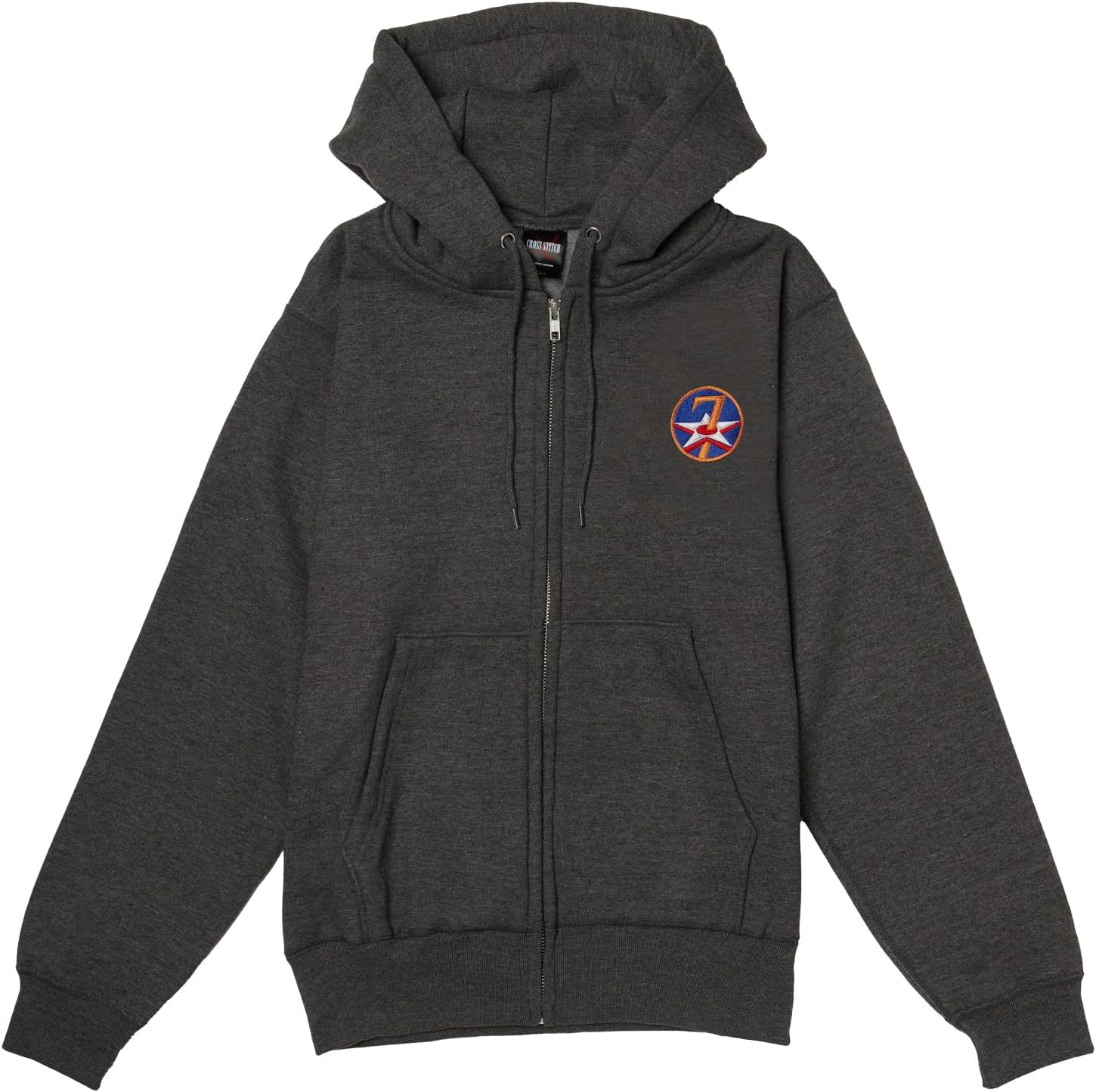 

Толстовка с капюшоном в стиле F, нашивка с гербом армии США, флисовая подкладка, толстовка на молнии, цвет угольно-серый F-Style