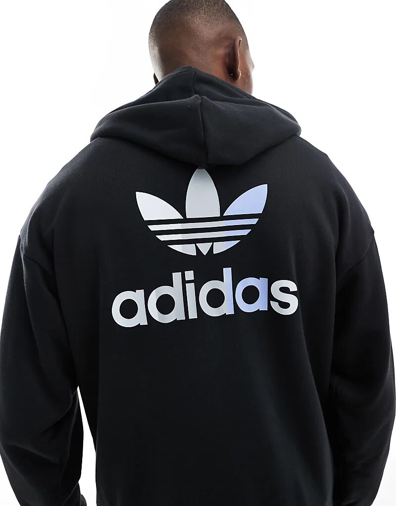 

Баскетбольная толстовка с капюшоном с принтом на спине черного цвета adidas Originals