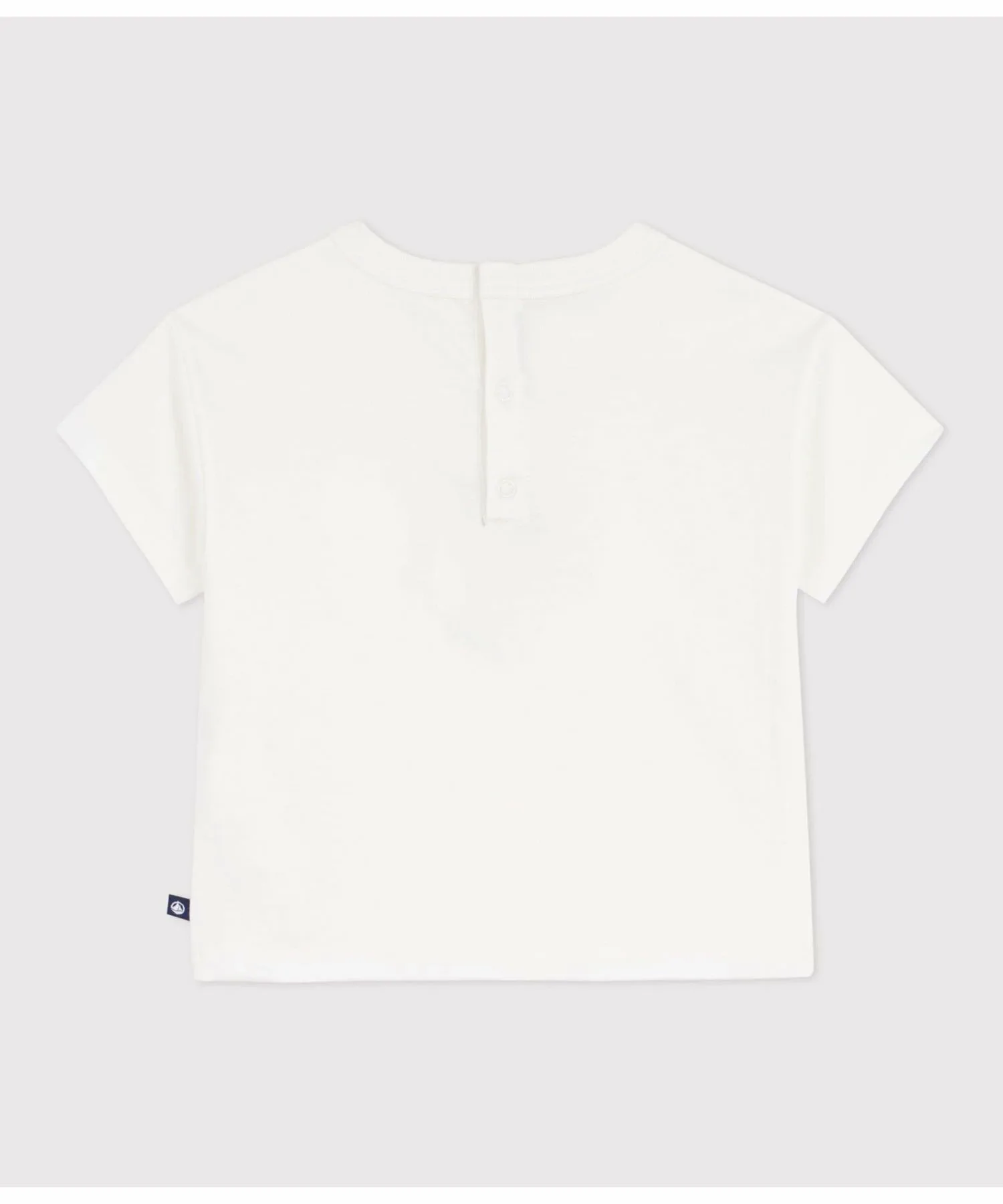 Хлопковая футболка с коротким рукавом и принтом PETIT BATEAU, Off white — фото 2