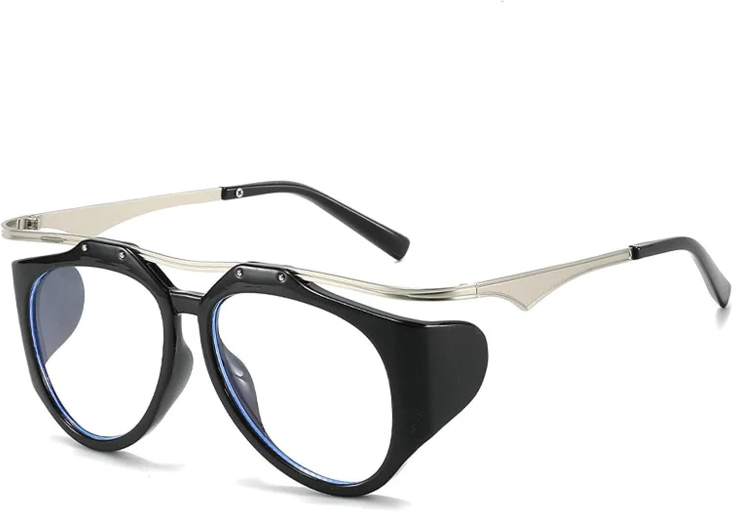 

Солнцезащитные очки в толстом стиле для мужчин, панк, роскошные солнцезащитные очки для женщин и мужчин, ретро, ​​черные, с защитой от УФ-излучения UV400 HHZZYVY, Black-clear