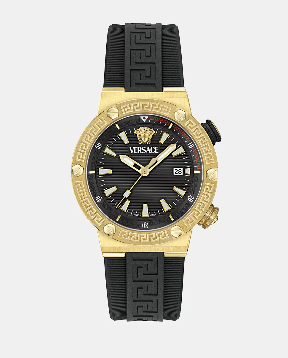 

Greca Logo Diver VE8G00324 Мужские часы из черной смолы Versace, черный