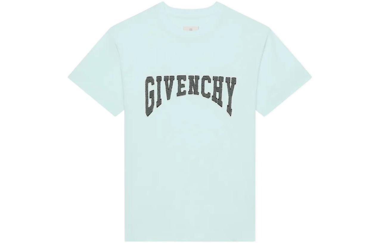 

Футболка облегающего кроя с нашивками Givenchy, светло-голубой