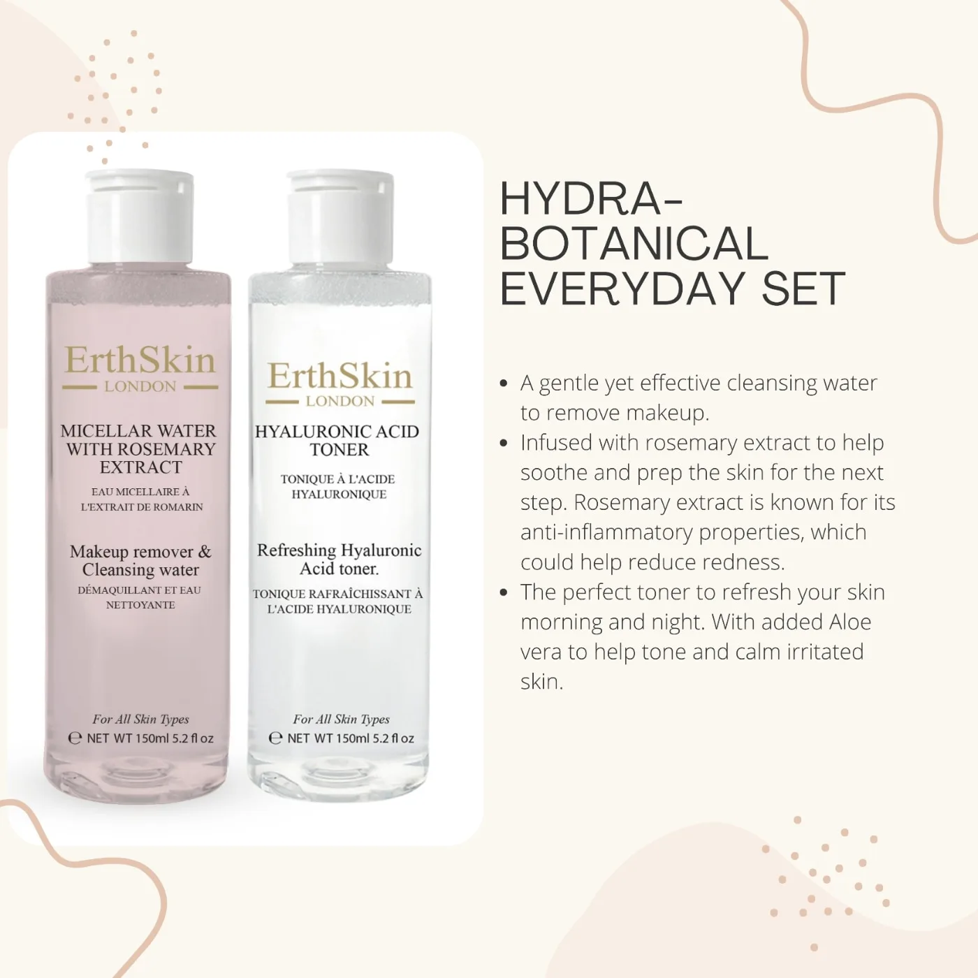Набор ErthSkin London — Для ухода за лицом Hydra Tone & Cleans , 1 шт, 150 мл — фото 2