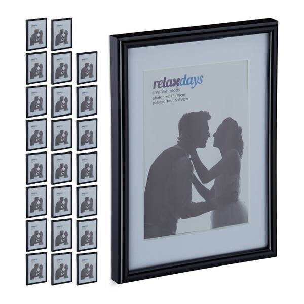 

24xРамка для фотографий Relaxdays 13x18 cm schwarz, черно-белый