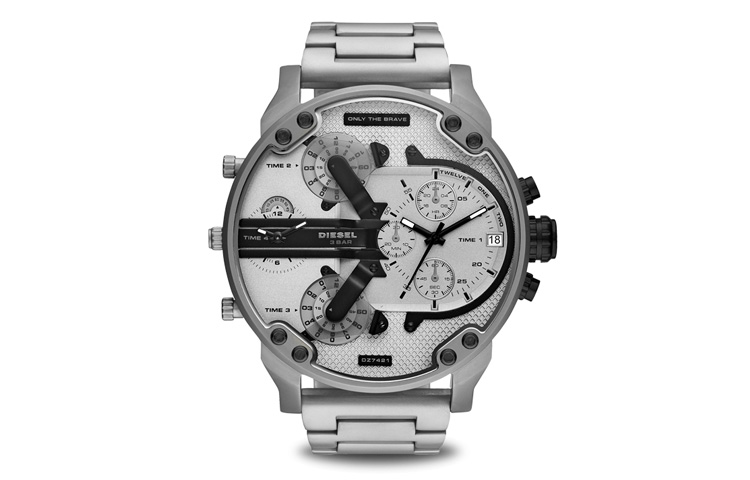 

DIESEL Мужские часы MR. DADDY Armor Series, кварцевый механизм, стальной браслет, серебристый циферблат