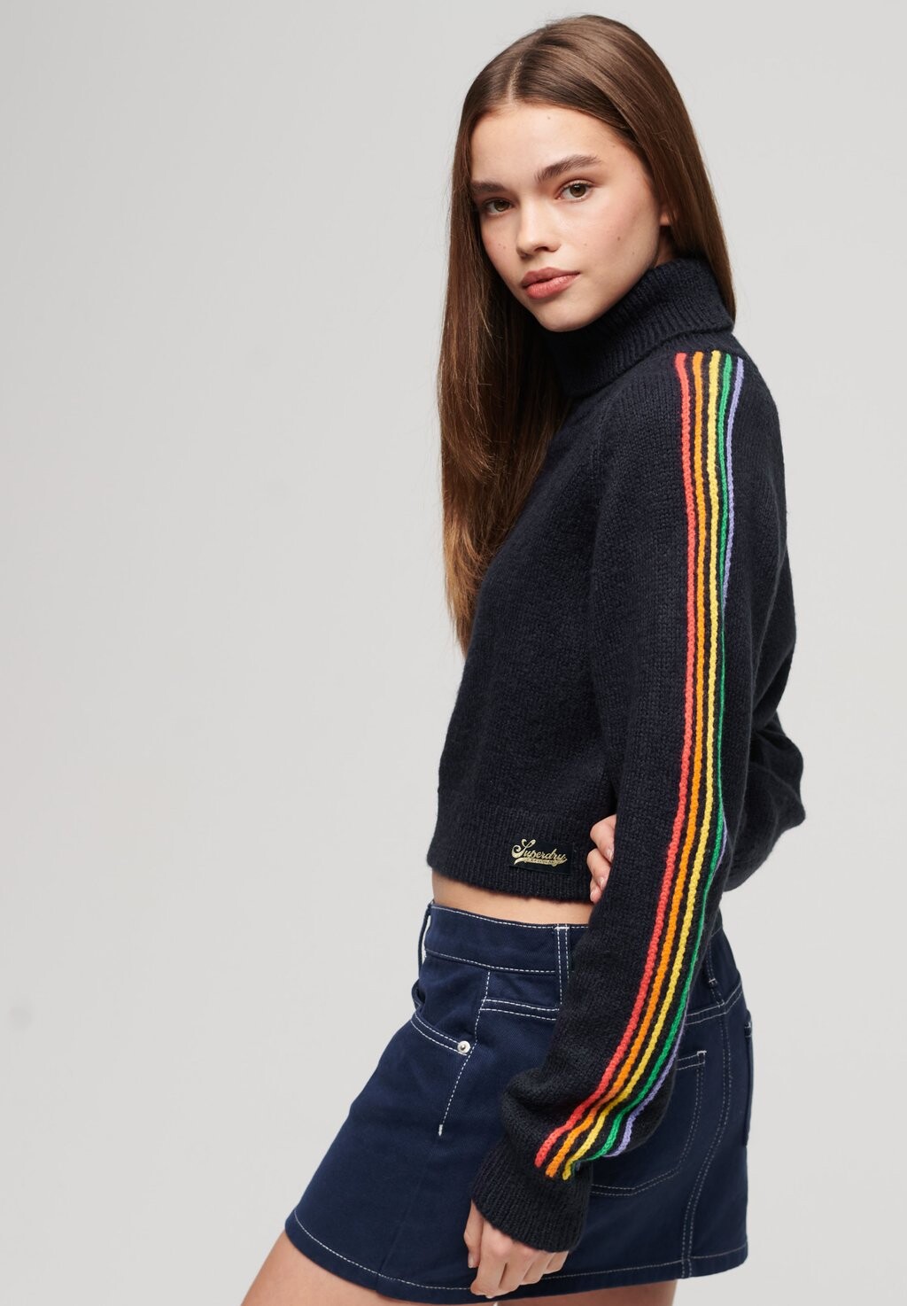 

Джемпер SIDE RAGLAN ROLL NECK Superdry, синий