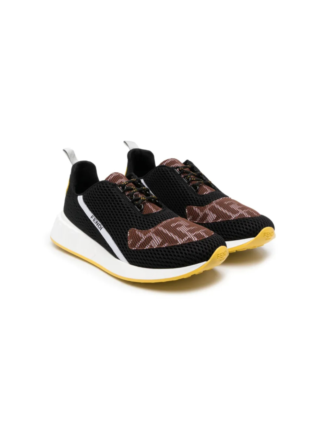 

Fendi Kids кроссовки с логотипом FF, черный