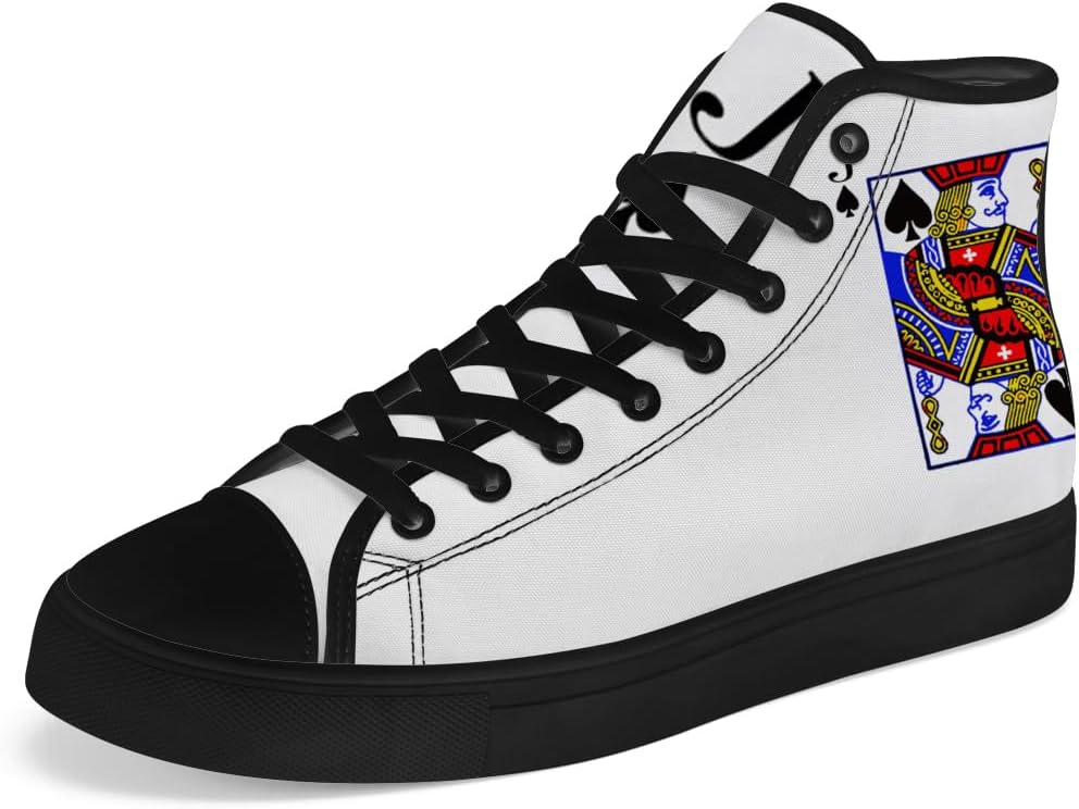 

Кеды Chebing Poker High Top из холщовой ткани с рисунком карт, высокие кеды на шнуровке, повседневная обувь, подарок для мужчин и женщин, белый