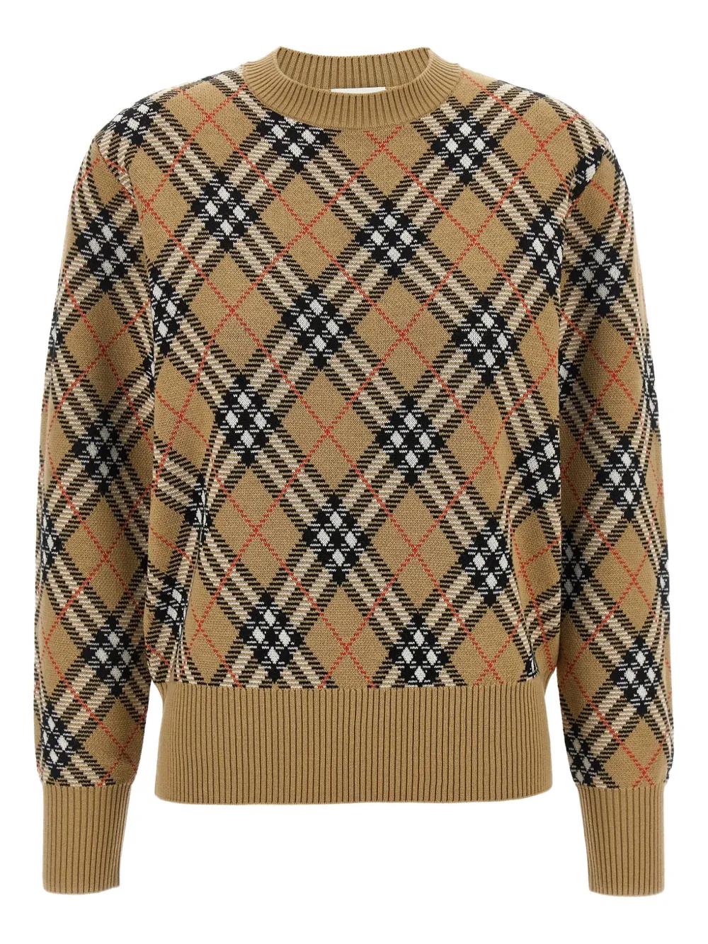 

Шерстяной свитер в клетку BURBERRY, нейтральный
