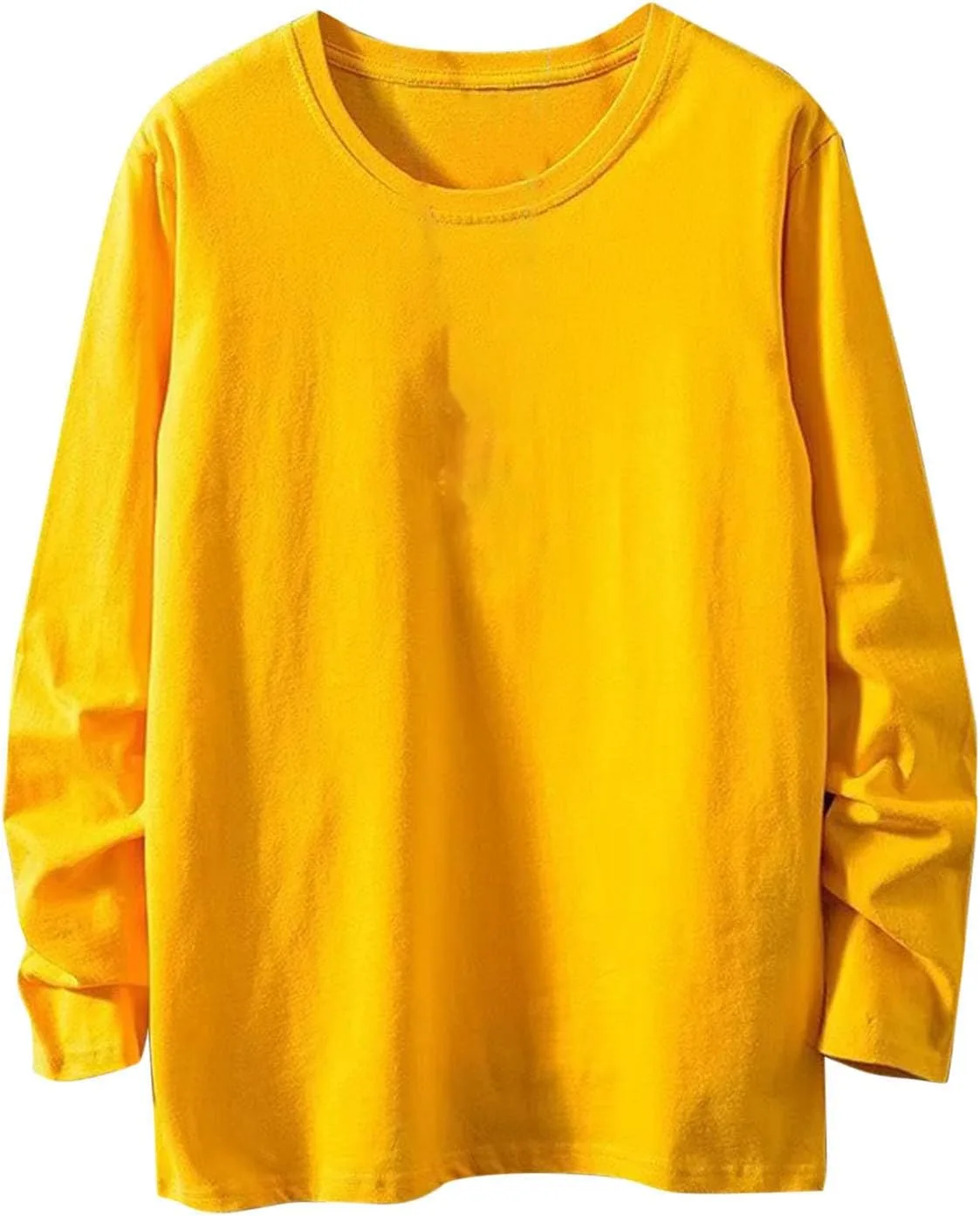 

Мужская базовая футболка с длинным рукавом Plus Size Cotton Crewneck