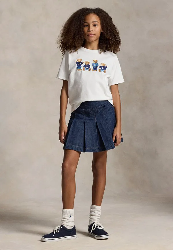Футболка из хлопкового трикотажа с логотипом polo bear, принт 714y. Polo Ralph Lauren, White