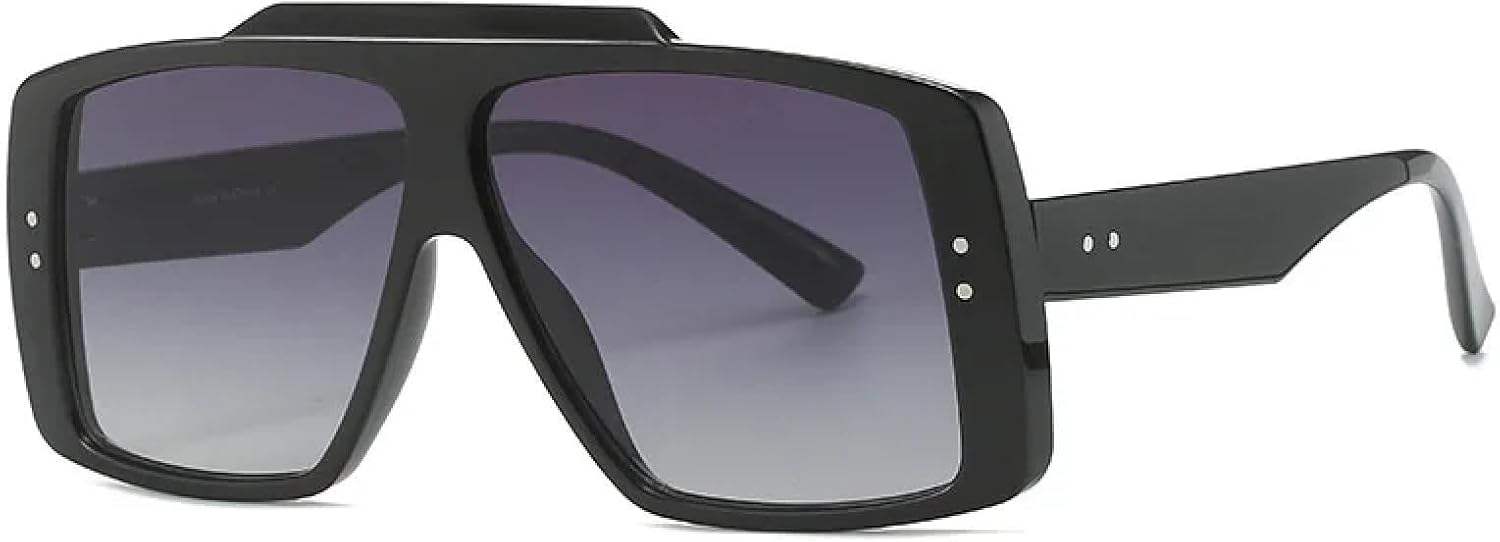 

Винтажные солнцезащитные очки в крупной оправе для женщин и мужчин, модные, с градиентным переходом цвета, в стиле панк, с защитой от УФ-излучения UV400 TVTBBVV, Black-gray