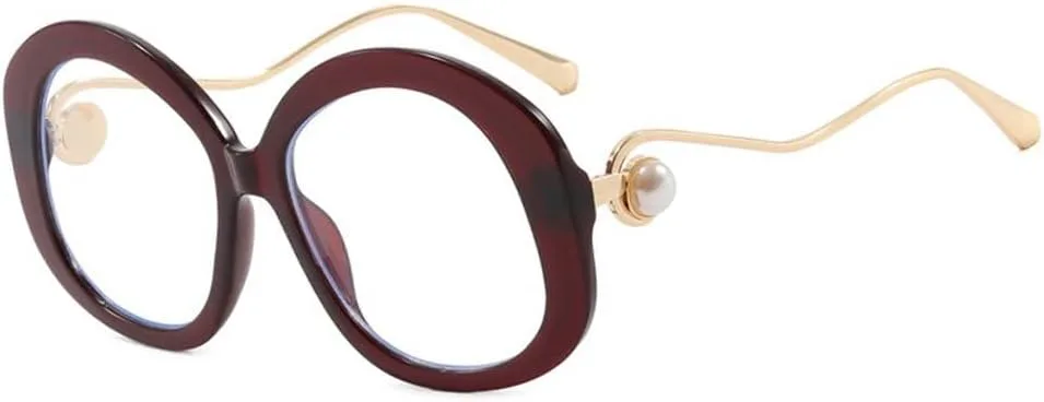 

Модные ретро круглые женские очки в оправе с жемчужными вставками, солнцезащитные очки в стиле ретро для женщин, защита от ультрафиолета UV400 TKKTLLT, C3