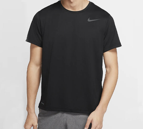 Футболка pro solid color casual printing round neck pullover short sleeve black Nike, черный — фото 3