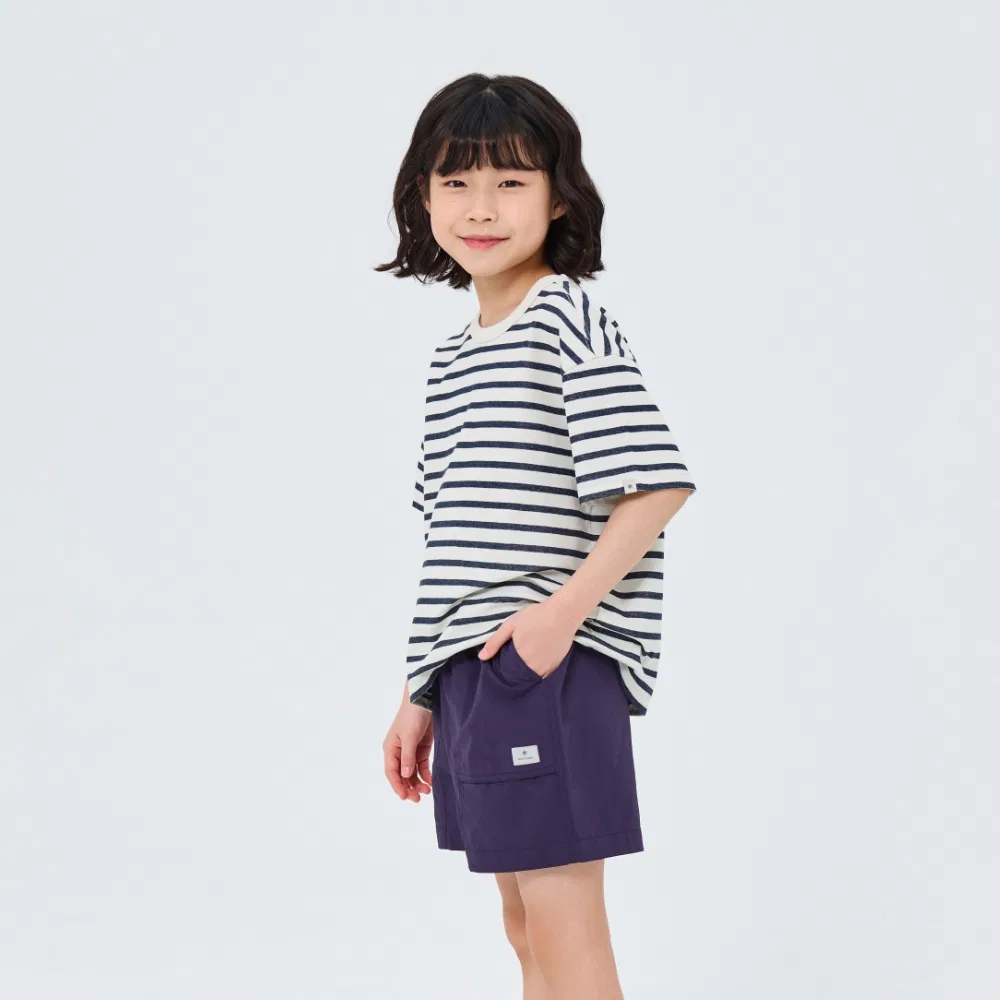 Детская полосатая футболка Sorona тёмно-синяя от Snowpeak Apparel Kids
