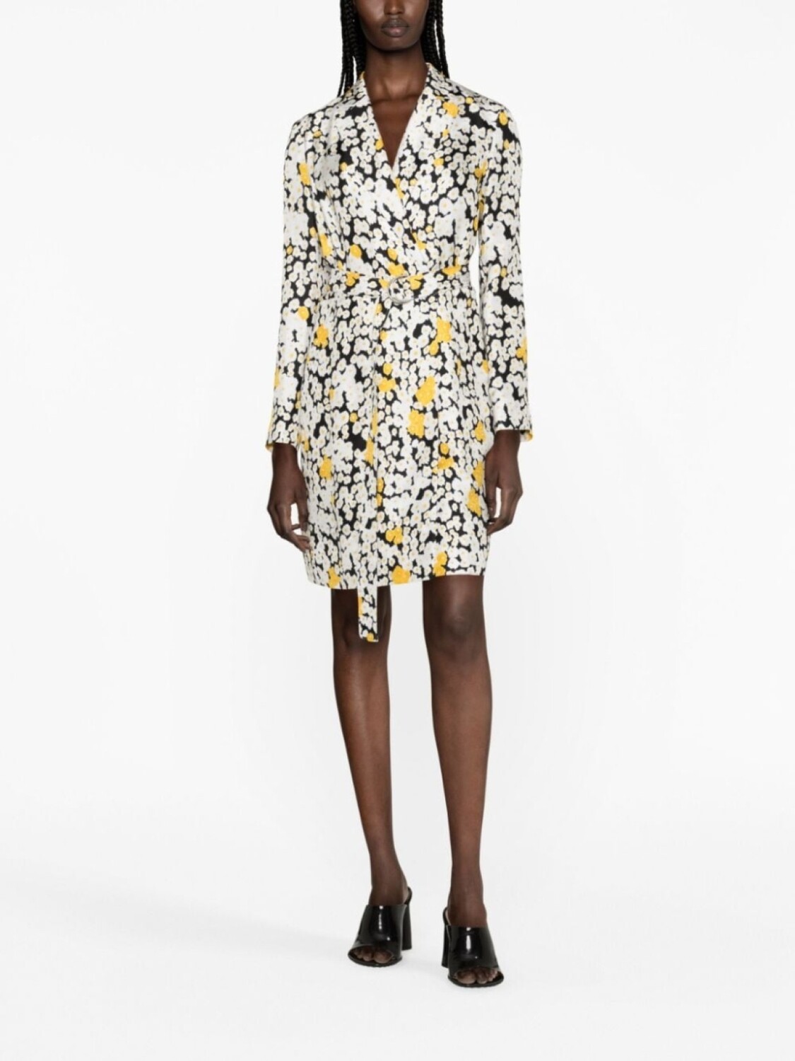 Lanvin платье с запахом и цветочным принтом, белый — фото 2