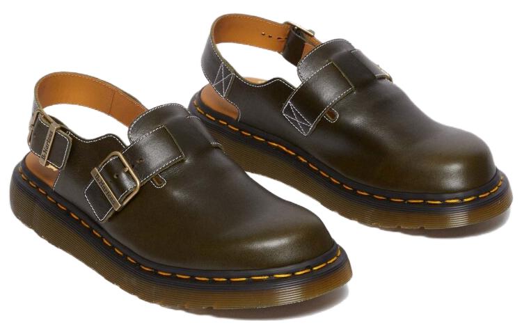Тапочки Dr.Martens Jorge Made in England Classic Leather Slingback Mules 'Dark Green' 30939275, зеленый — фото 4