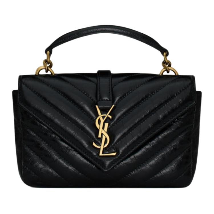 

Колледж Кожаная Сумка Через Плечо, Мини Сумка Женская Черная SAINT LAURENT