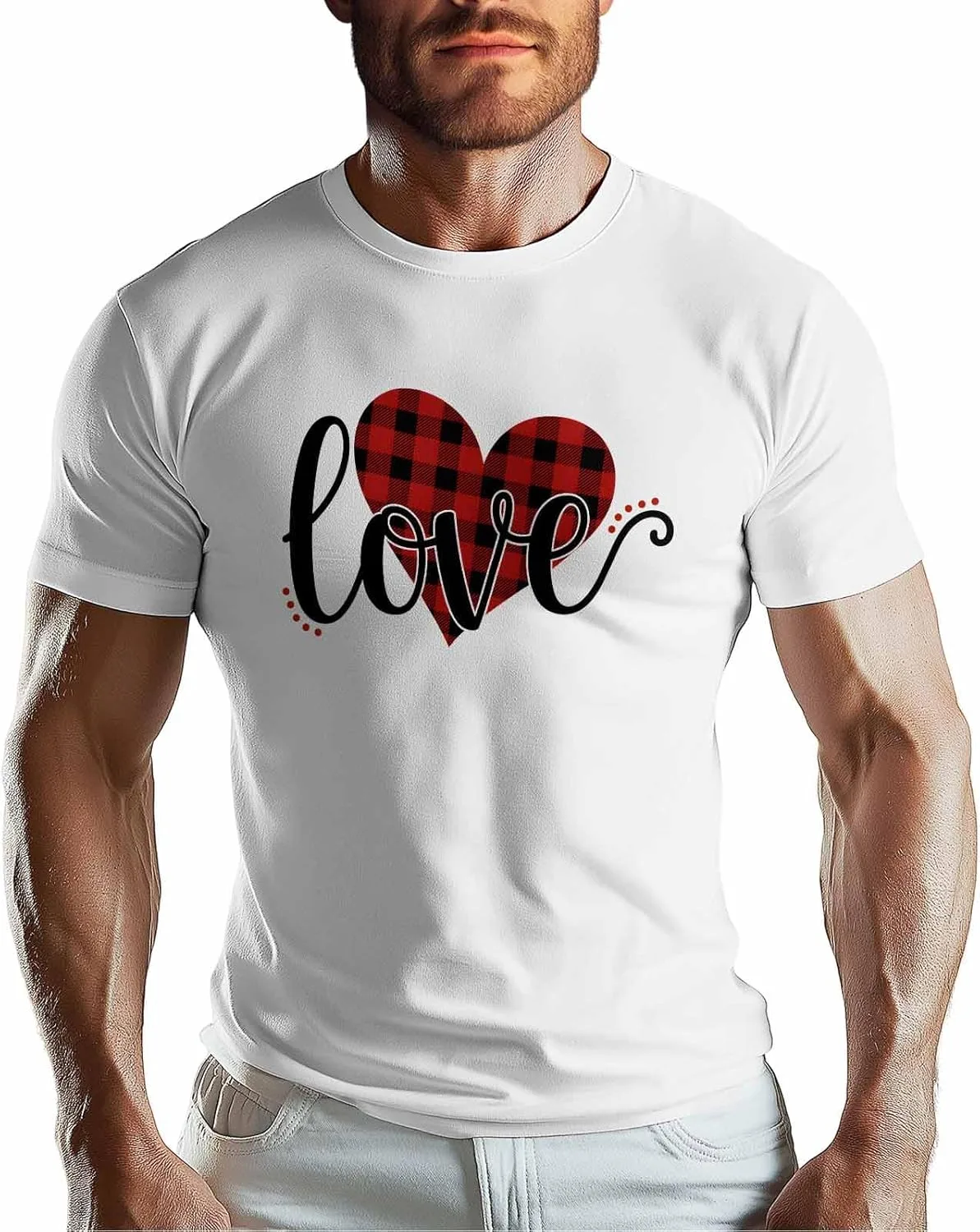 

Футболка мужская Red Black Buffalo Heart, короткий рукав, хлопок NITBANLA