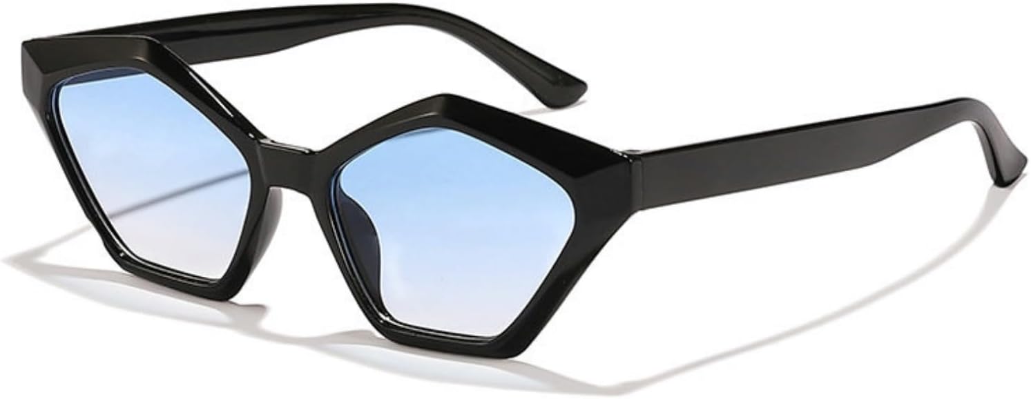 

Willochra Модные солнцезащитные очки «кошачий глаз» с многоугольным оправой, женские, с защитой от УФ-излучения UV400, ретро, ​​милые, неправильной формы, мужские, трендовые, черные, C8