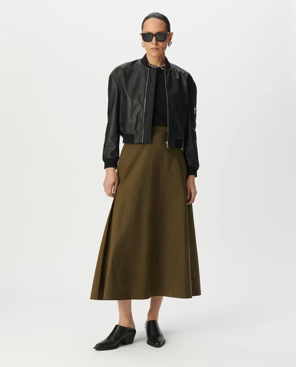 

Женская куртка-бомбер из кожи IKKS, черный