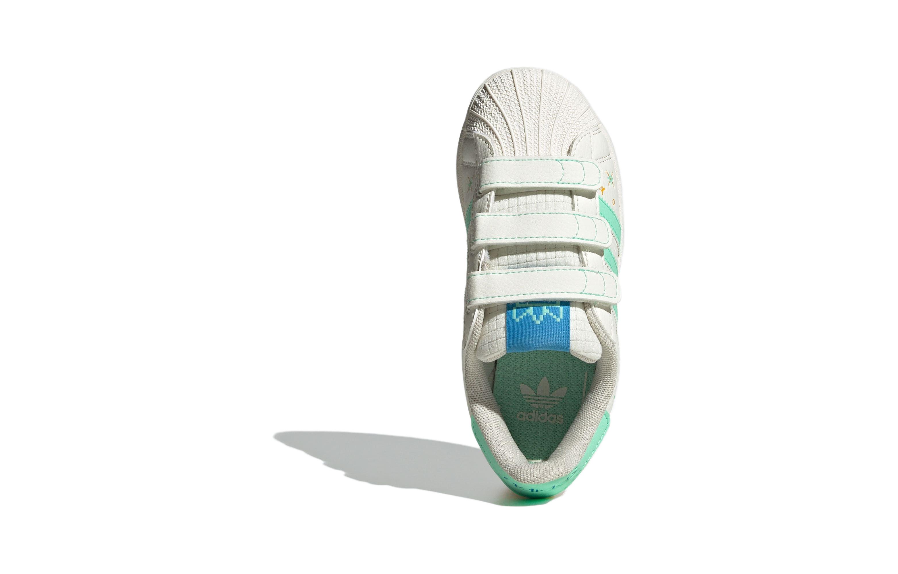 Детские скейтерские кеды Adidas Originals для дошкольников, бело-зеленые — фото 2