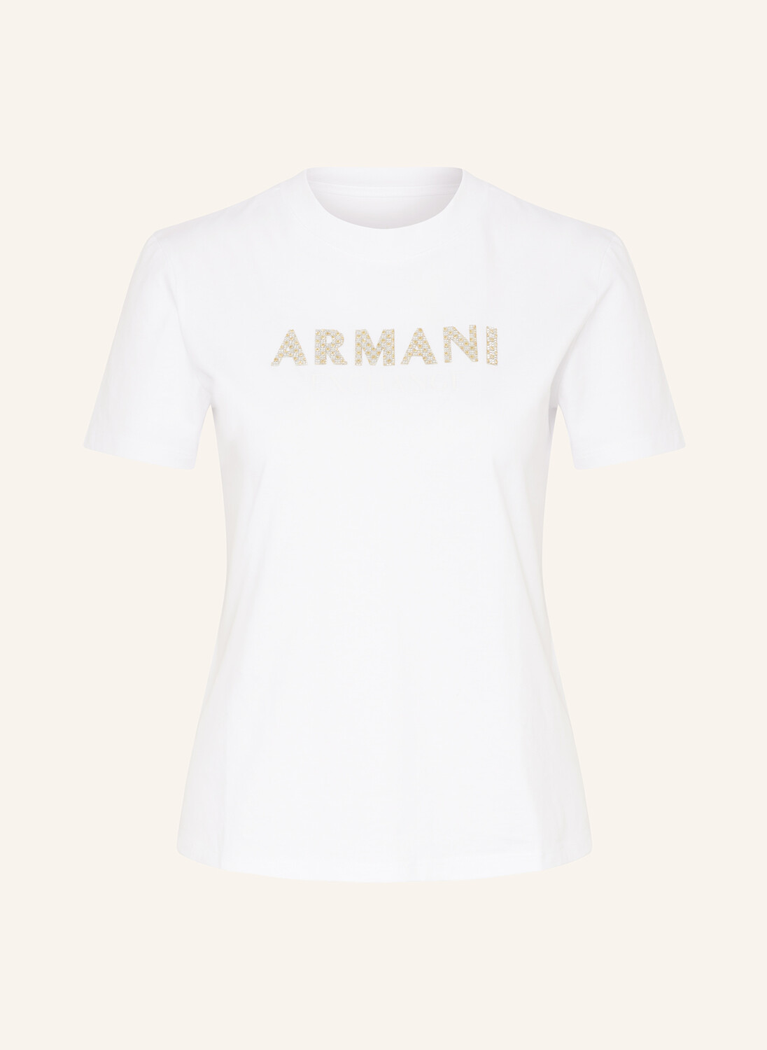 

Футболка с драгоценными камнями Armani Exchange, белый