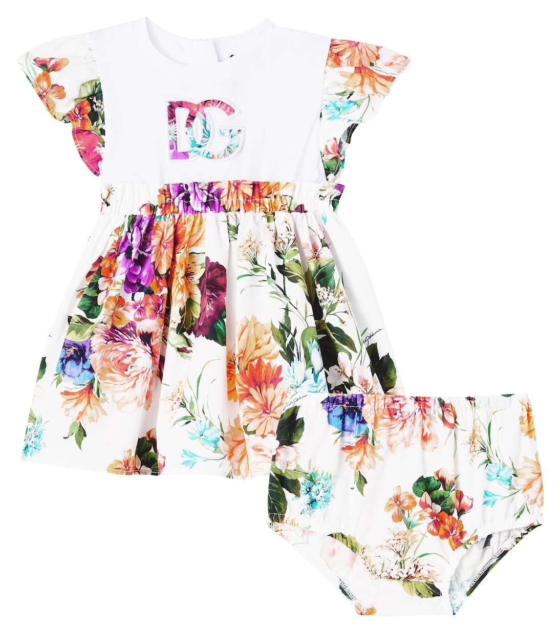 

Комплект из хлопкового платья и панталон Baby DG Dolce&Gabbana Kids, Variante Abbinata