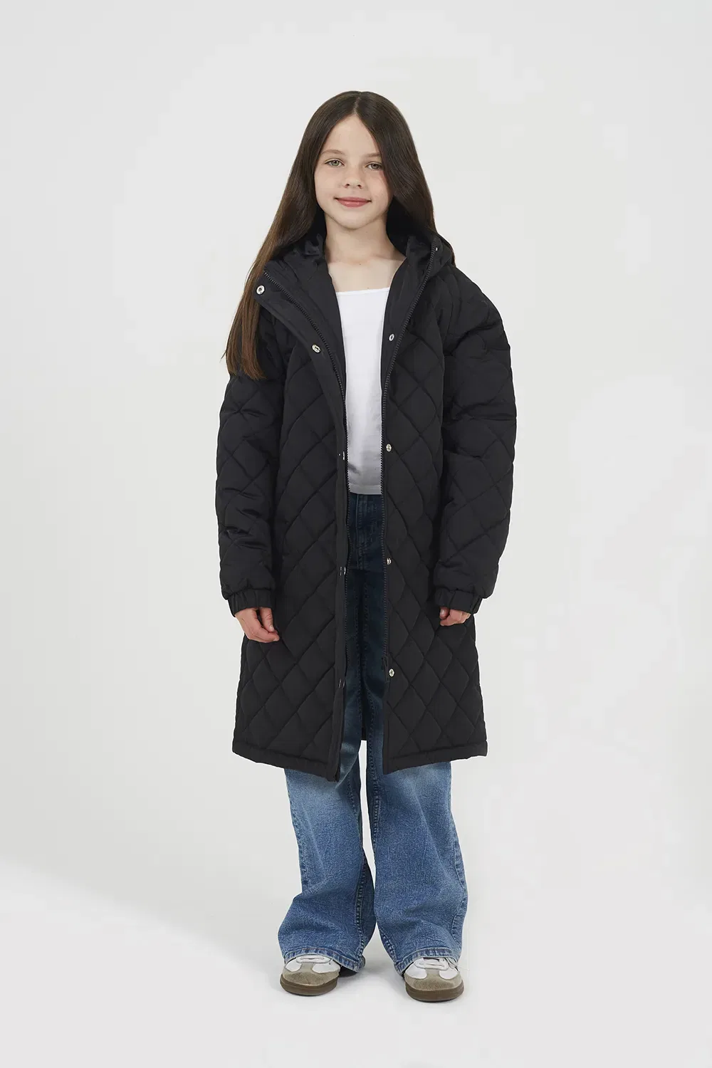 Куртка Diamond Quilted Longline Hooded Jacket Brave Soul, черный