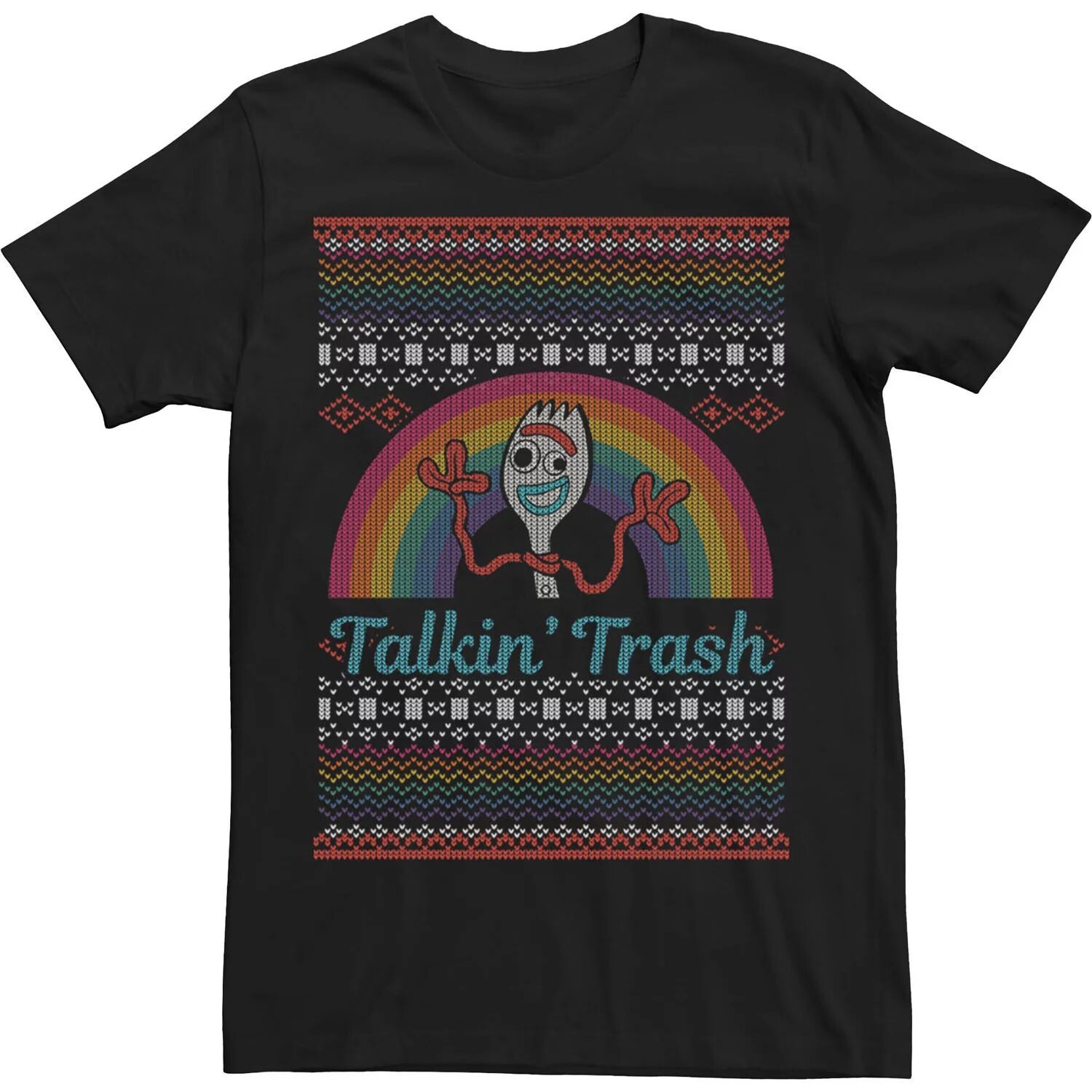 

Мужская футболка Disney/Pixar Toy Story Christmas Forky Talkin' Trash Ugly Tee Licensed Character