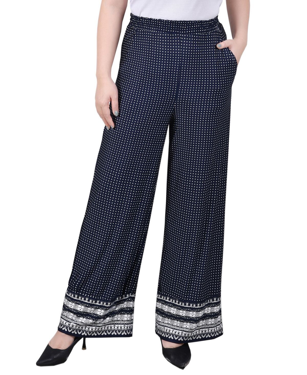 

Миниатюрные широкие брюки без застежек NY Collection