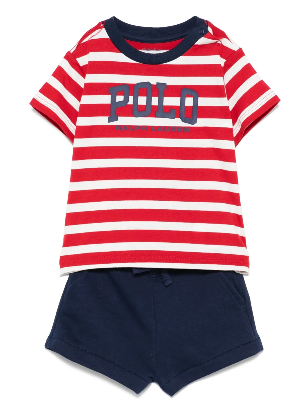 Комплект из футболки и шортов с логотипом POLO RALPH LAUREN KIDS, красный