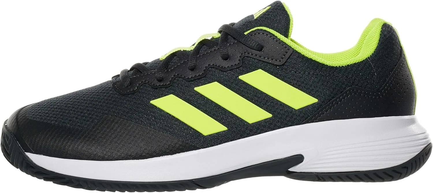 Мужские теннисные кроссовки Adidas, цвет Carbon/Lucid Lemon/White — фото 2