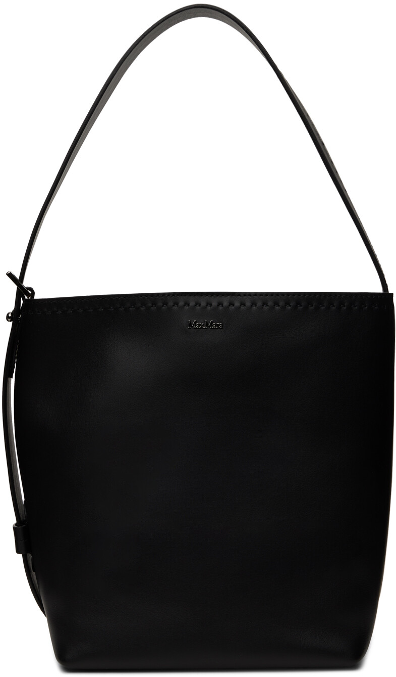 

Черная кожаная маленькая сумка-тоут Archetipo Max Mara, цвет Black
