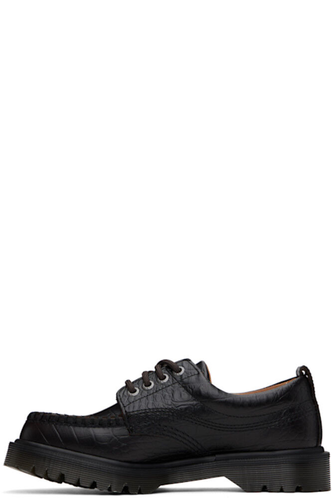 Коричневые туфли-дерби Lowell из кожи крокодила Analine Dr. Martens — фото 3