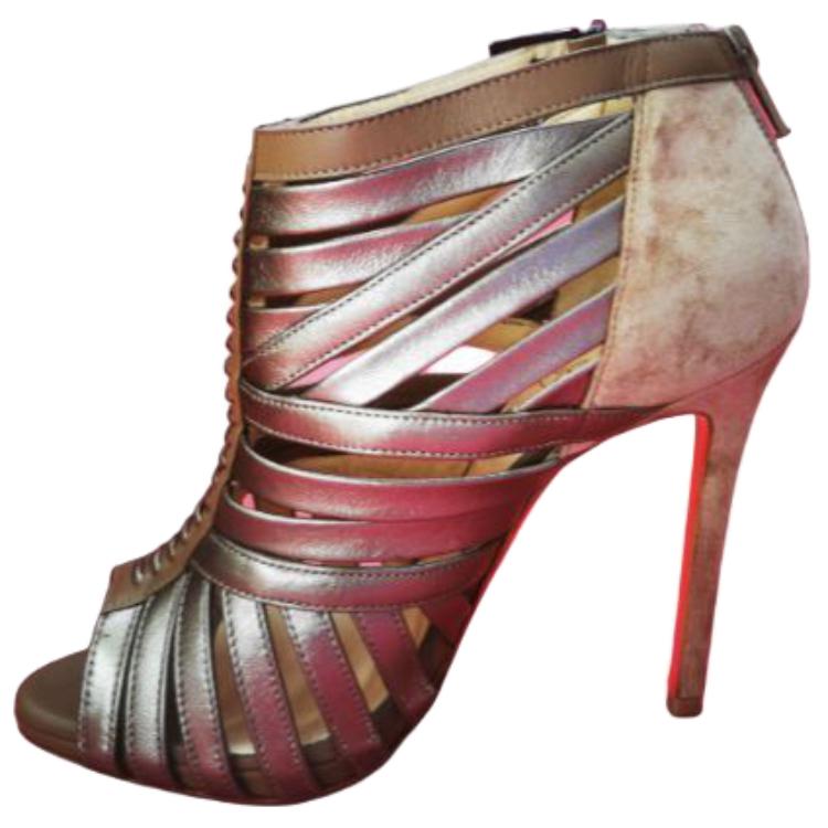 Сандалии Karina Roman 12 см, женские, серебристые, CL LUBOTING Christian Louboutin, Original Shoe Box Included