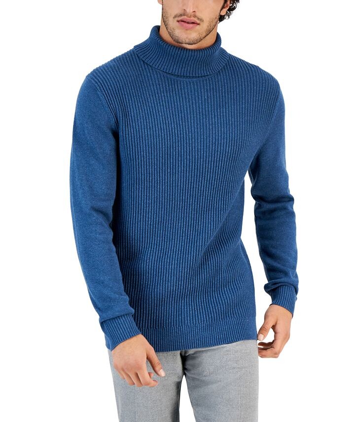 

Мужская водолазка из фактурного хлопка Club Room, цвет Blue Wing Heather