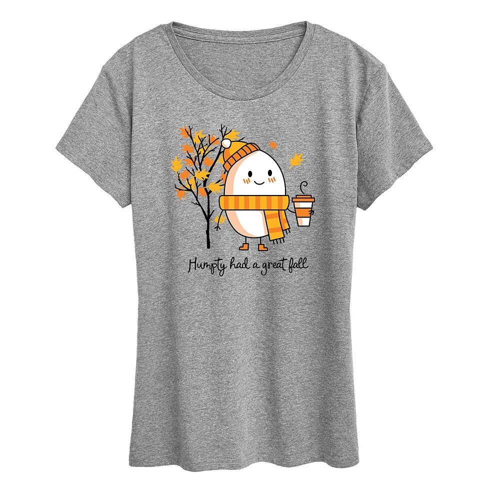 

Женская футболка с рисунком Humpty Had A Great Fall Licensed Character, серый