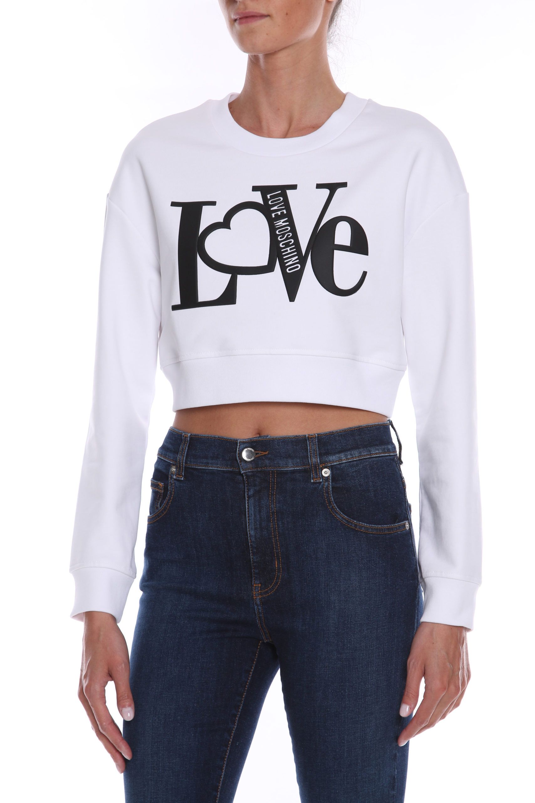 

Белая хлопковая женская толстовка LOVE MOSCHINO