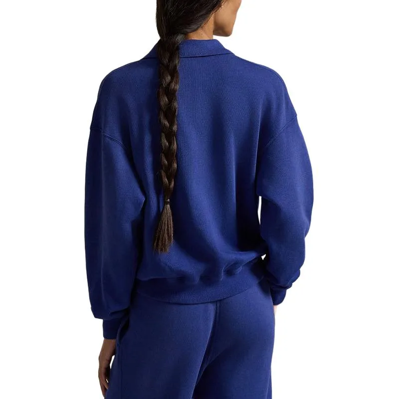 Polo Ralph Lauren Футболка поло свободного кроя женская винтажная royal blue — фото 4