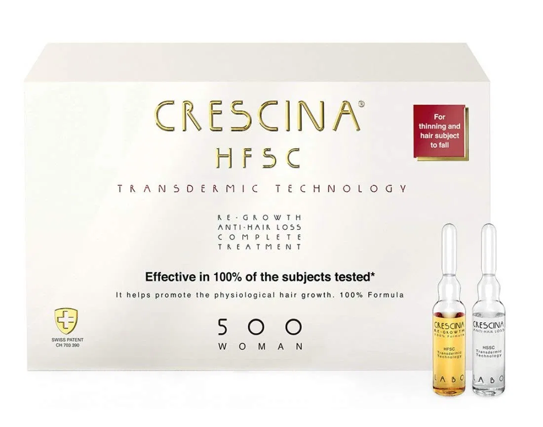 Комплексное средство Crescina HFSC Transdermic Technology Woman 500 для женщин, 10 + 10 x 3.5 мл Crescina