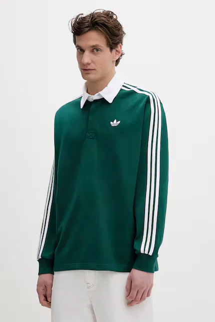 Лонгслив из плотного трикотажа Adidas Originals, зеленый