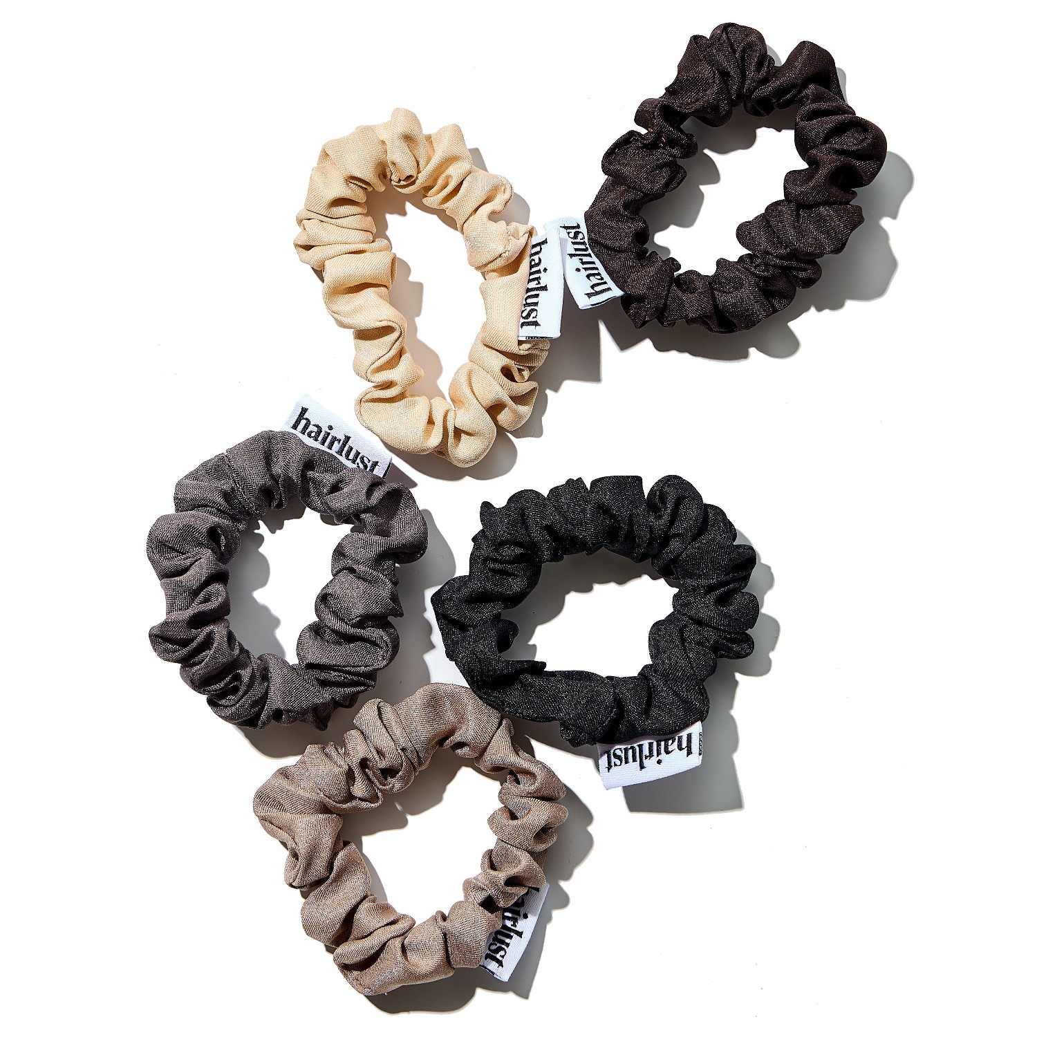 

Резинка для волос satin silk scrunchies, small, 5-pack Hairlust, количество 1 шт.